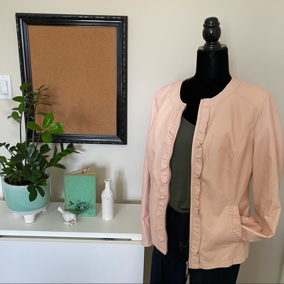 Faux Pink Leather Spring Jacket - Picture 7 of 8